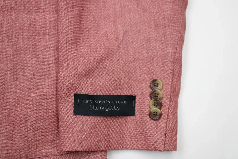 The Men's Store Bloomingdale's Sport Coat 44 R Mens Coral Linen Blazer Jacket
